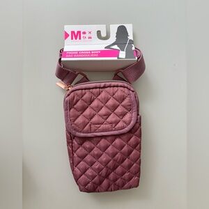 Elegant Quilted Crossbody Bag in Mauve